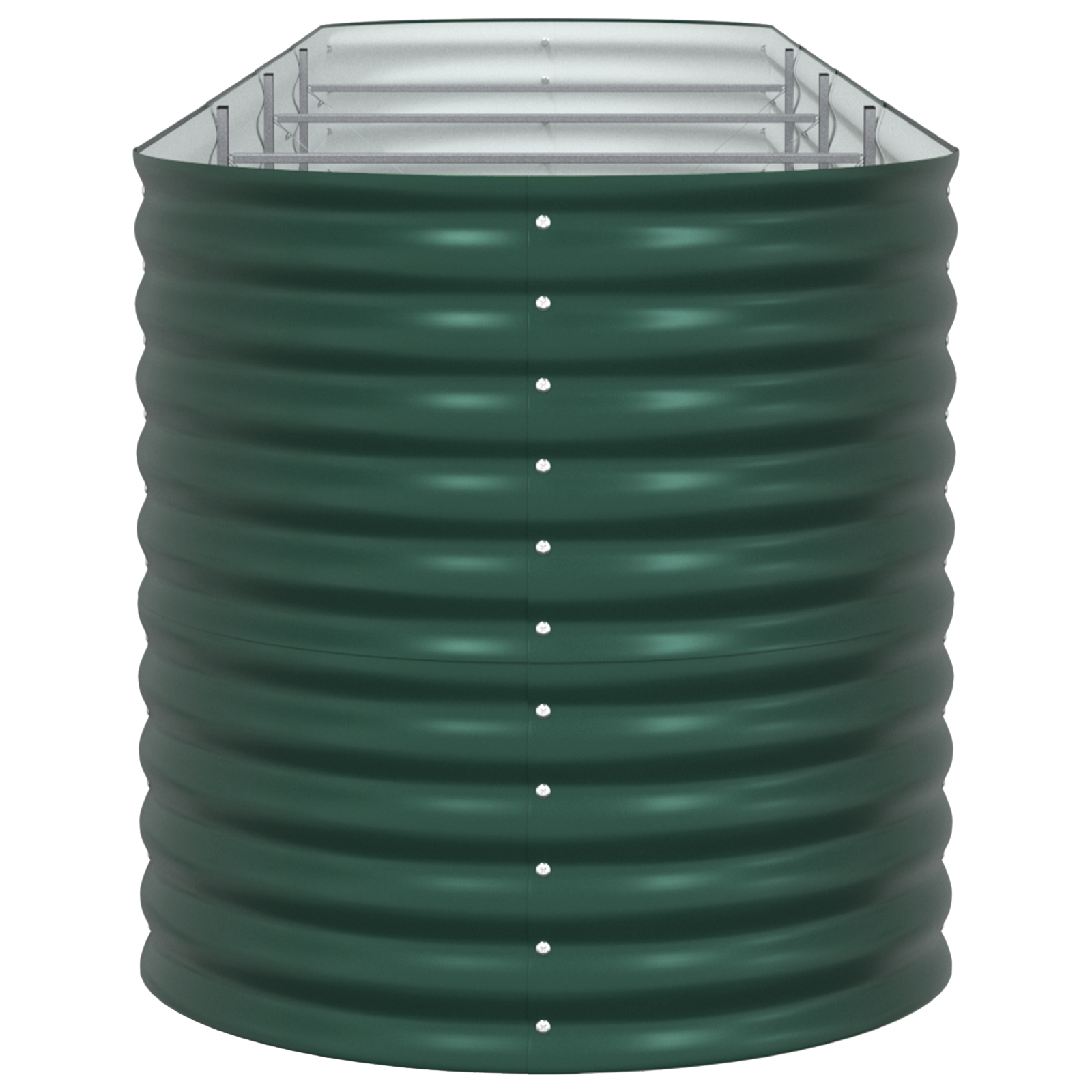 Letto da Giardino Rialzato Verde 400x80x81 cm in Acciaio Zincato