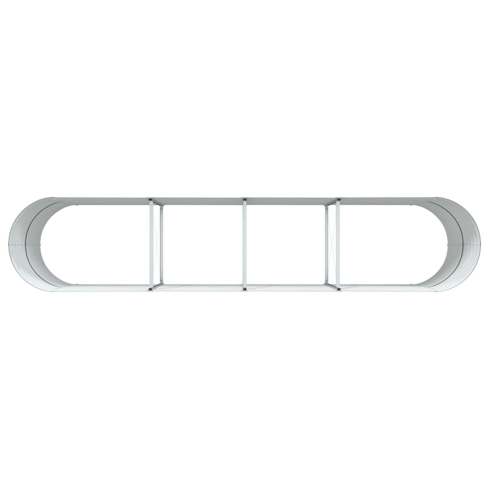 Letto da Giardino Rialzato Verde 400x80x81 cm in Acciaio Zincato