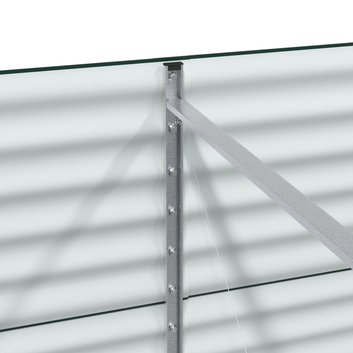 Letto da Giardino Rialzato Verde 320x80x81 cm in Acciaio Galvanizzato di