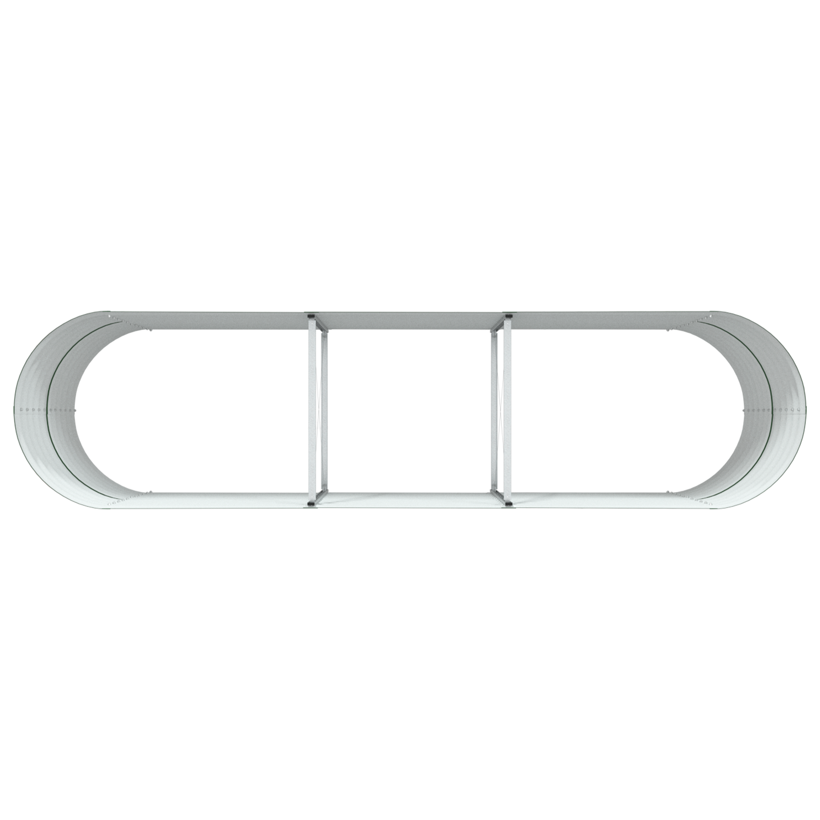 Letto da Giardino Rialzato Verde 320x80x81 cm in Acciaio Galvanizzato di