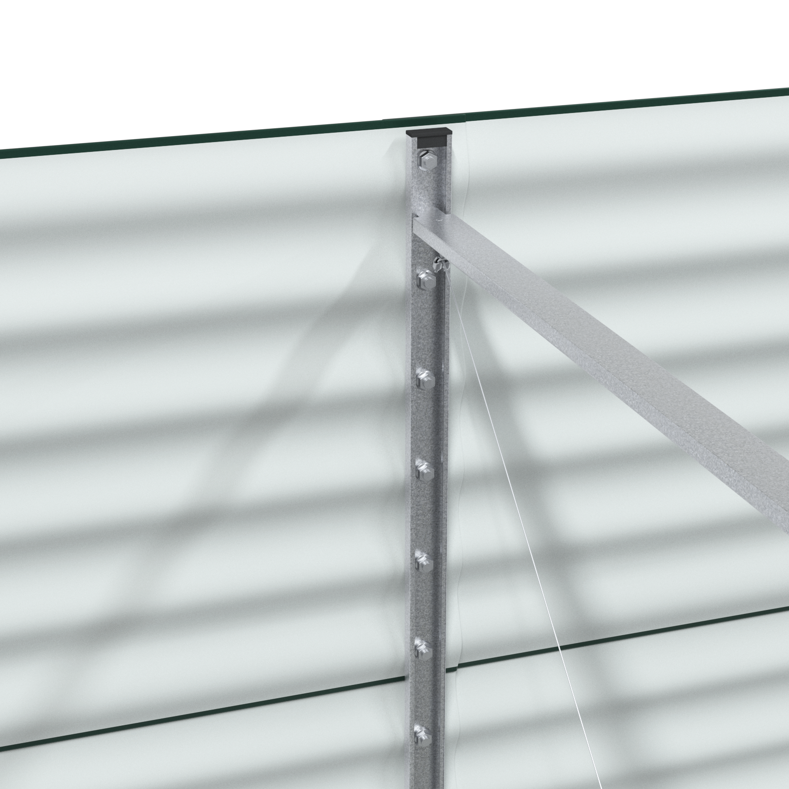 Letto da Giardino Rialzato Verde 240x80x81 cm in Acciaio Zincato