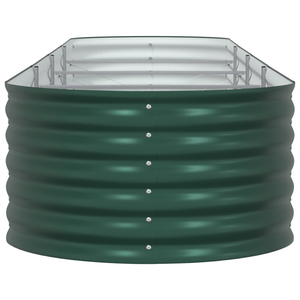 Letto da Giardino Rialzato Verde 400x80x44 cm in Acciaio Galvanizzato