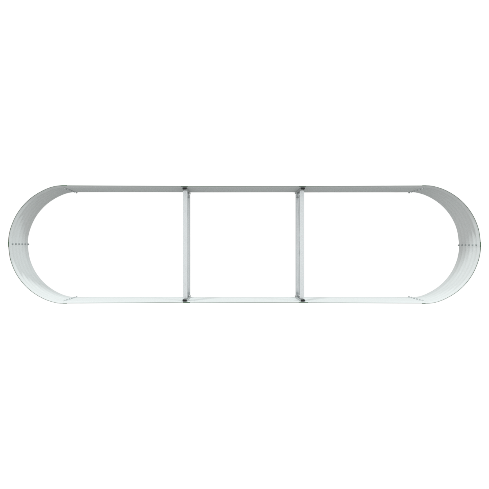 Letto da Giardino Rialzato Verde 320x80x44 cm in Acciaio Galvanizzato