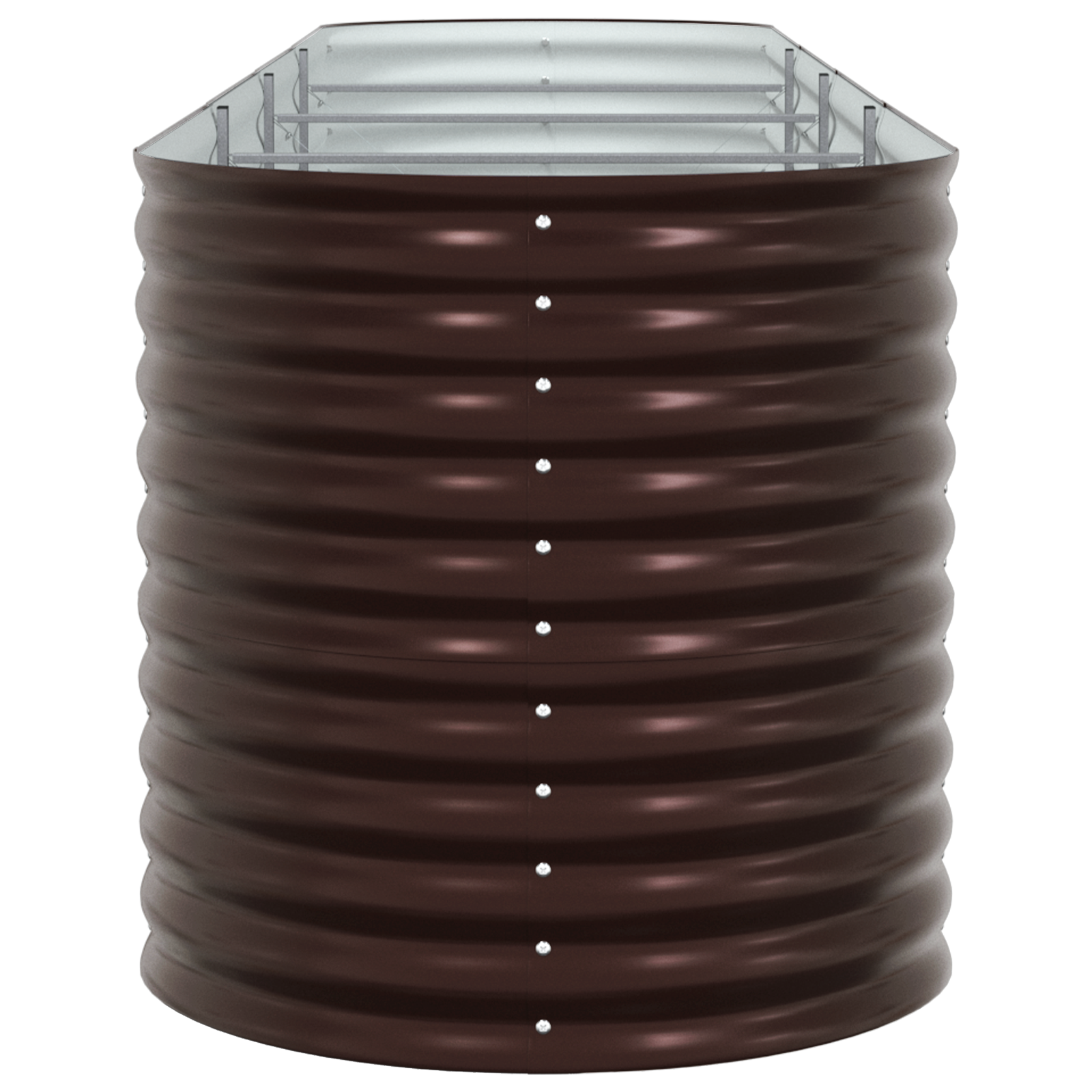 Letto da Giardino Rialzato Marrone 400x80x81 cm Acciaio Zincato