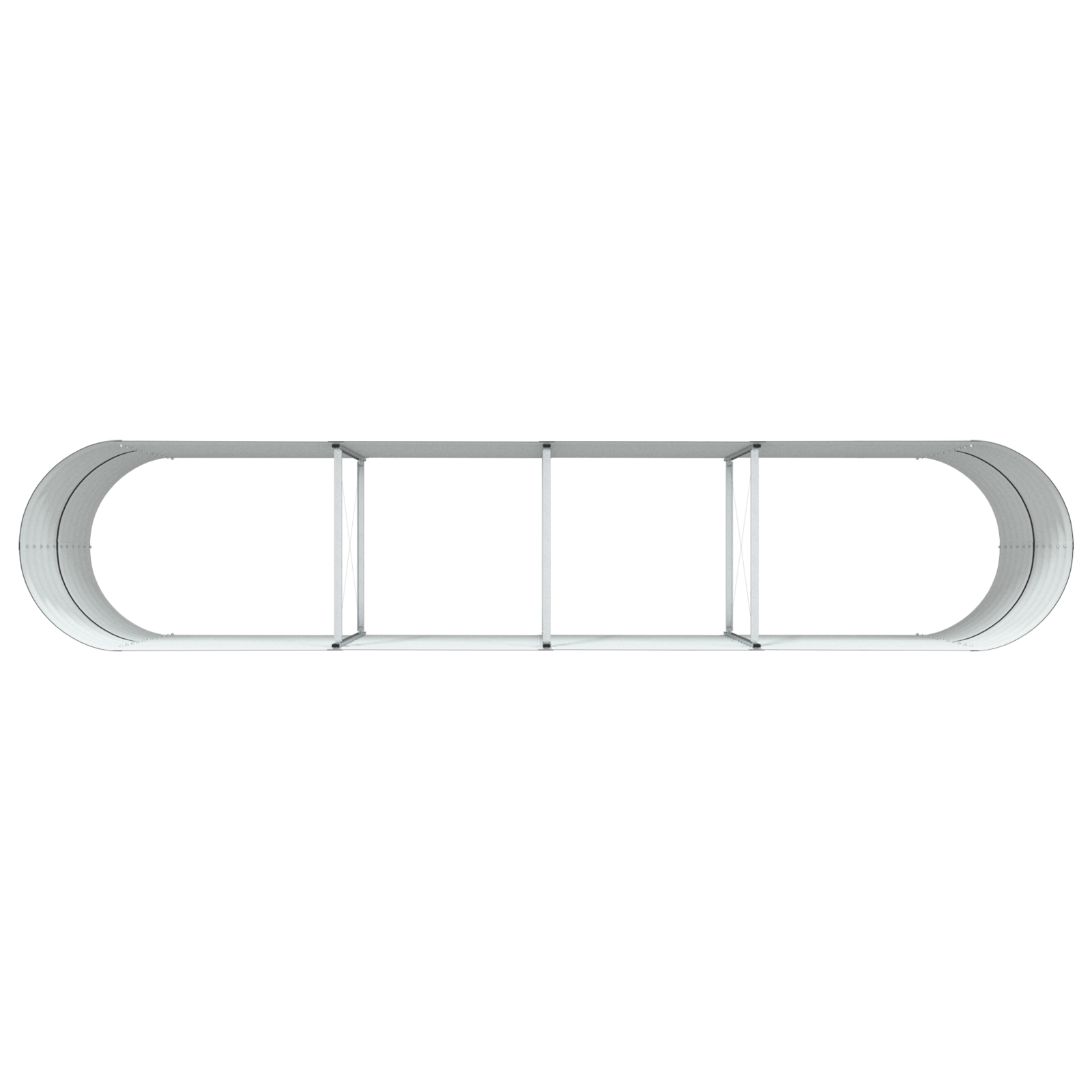 Letto da Giardino Rialzato Marrone 400x80x81 cm Acciaio Zincato