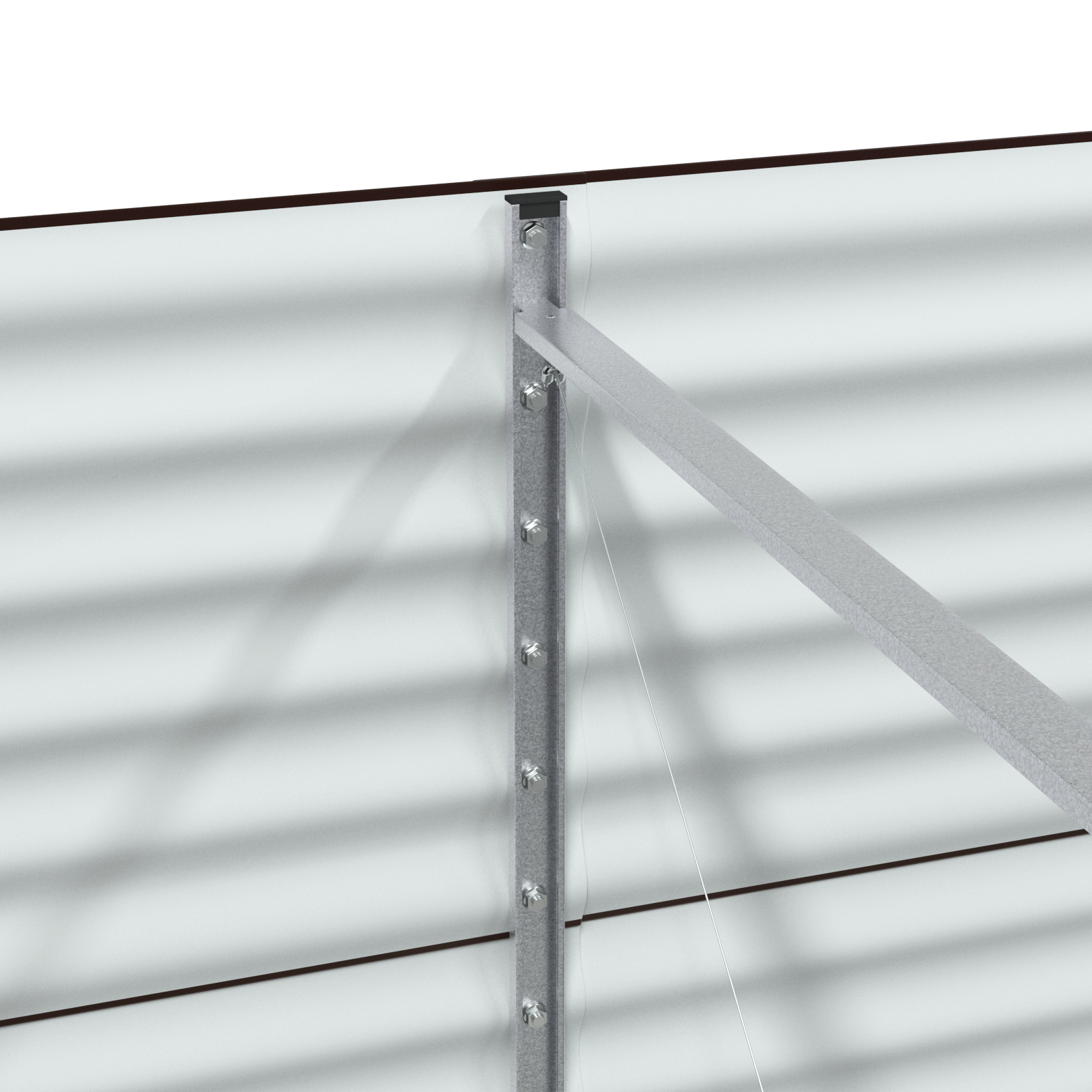 Letto da Giardino Rialzato  Marrone 240x80x81 cm in Acciaio Zincato