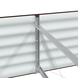 Letto da Giardino Alto Marrone 400x80x44 cm in Acciaio Zincato