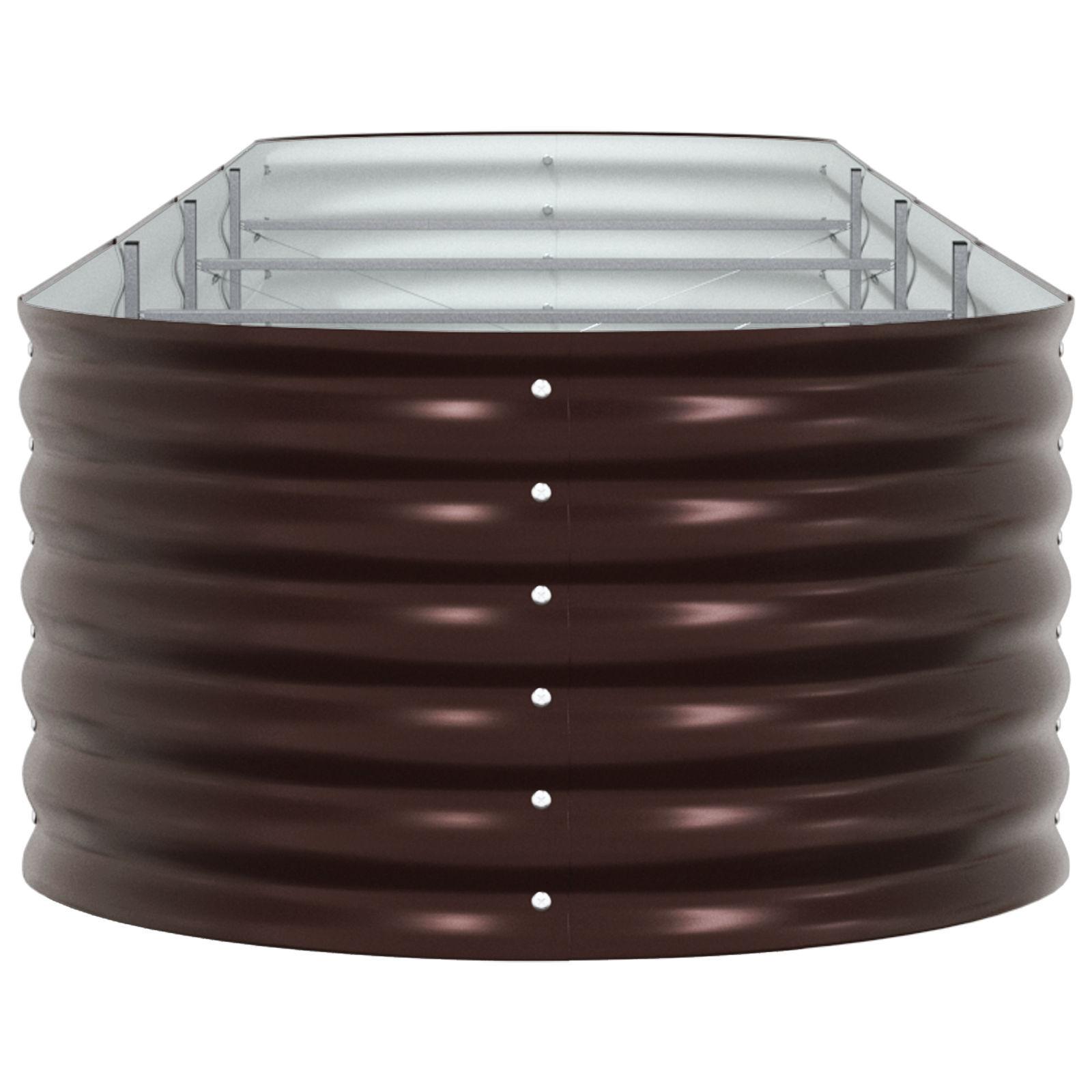 Letto da Giardino Alto Marrone 400x80x44 cm in Acciaio Zincato