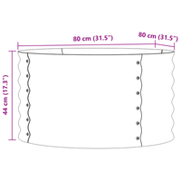 Letto da Giardino Rialzato Marrone 80x80x44 cm in Acciaio Galvanizzato