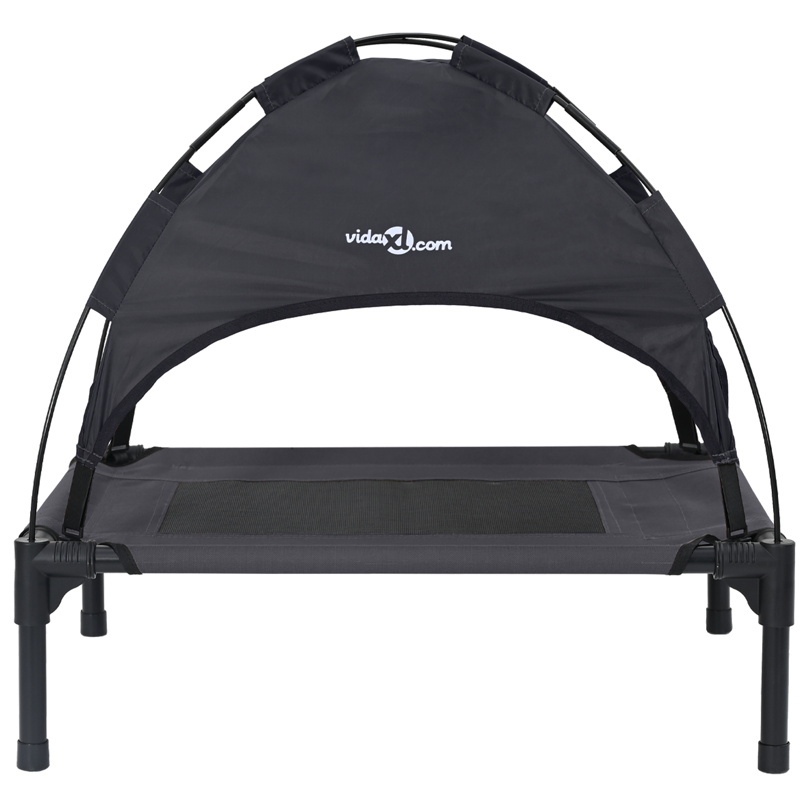 Letto rialzato per cani con tettuccio removibile Nero S Acciaio