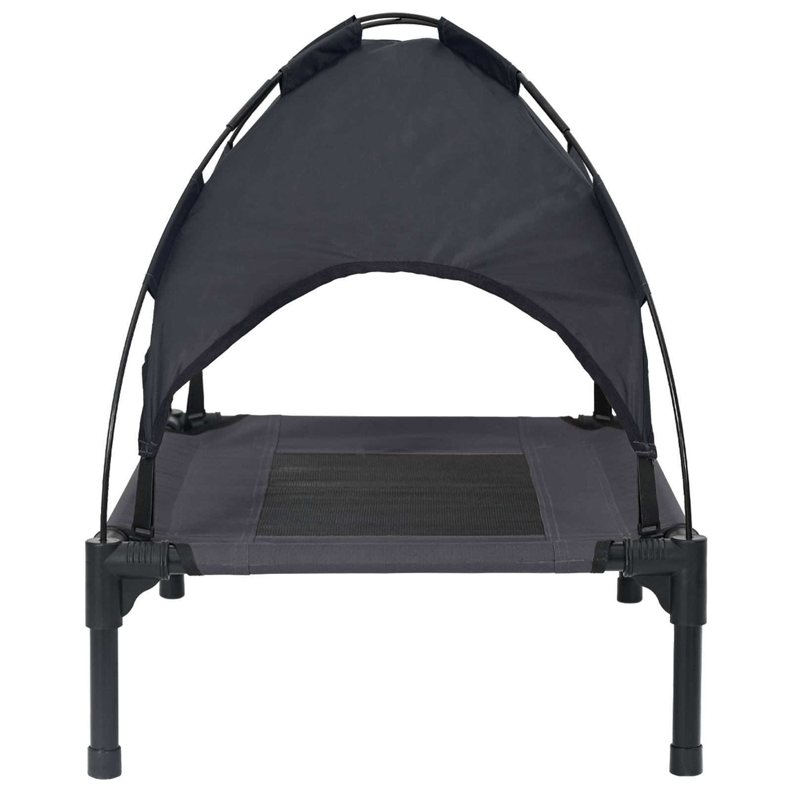 Letto rialzato per cani con tettuccio removibile Nero S Acciaio