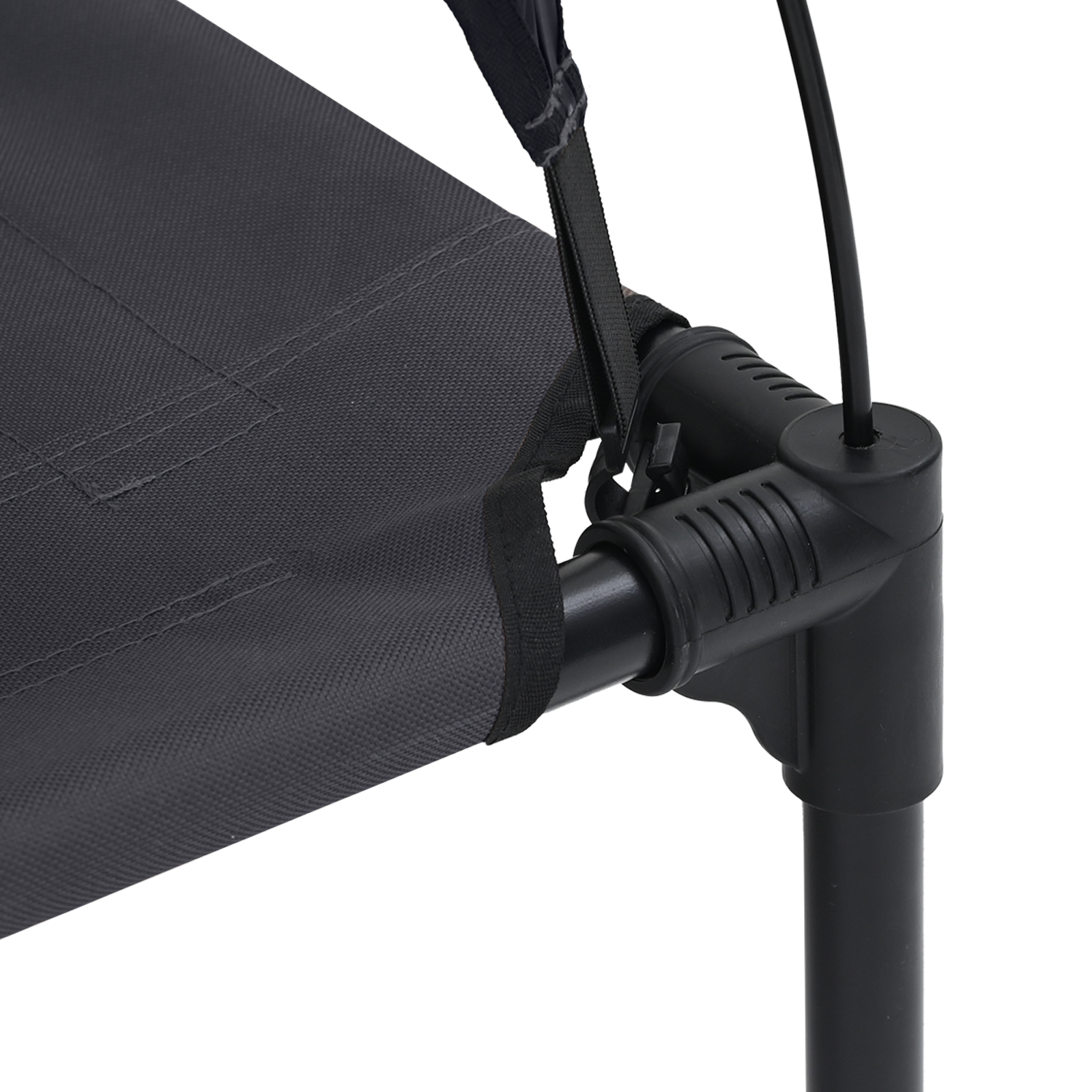 Letto Rialzato per Cani con Copertura Rimovibile Nero XL Acciaio