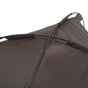 Letto Alto per Cani con Copertura Rimovibile Marrone S Acciaio