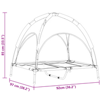 Letto Rialzato per Cani con Tettuccio Removibile Marrone L Acciaio