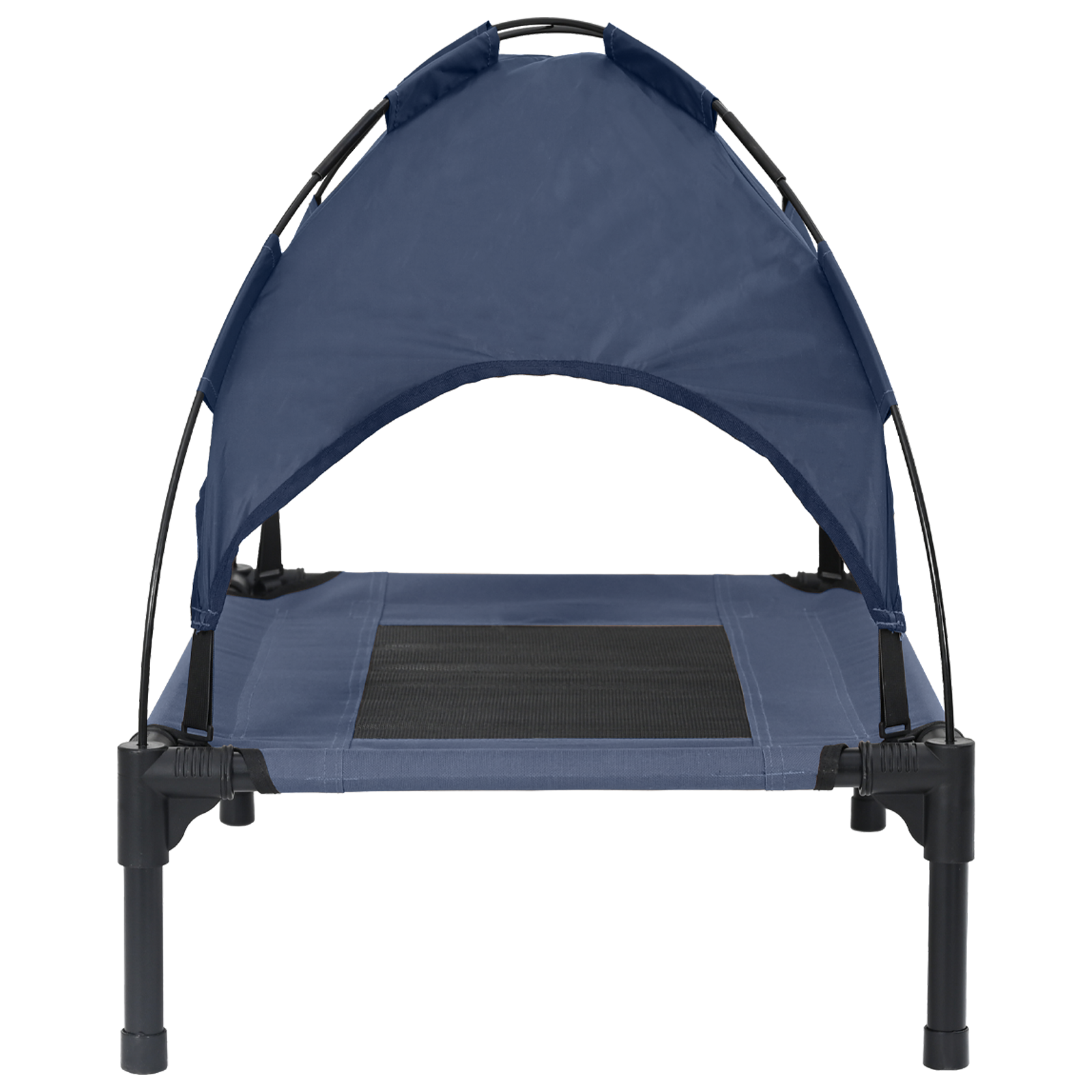 Letto per Cani Rialzato Blu Navy Acciaio, Tessuto 76 x 62 x 70.5 cm