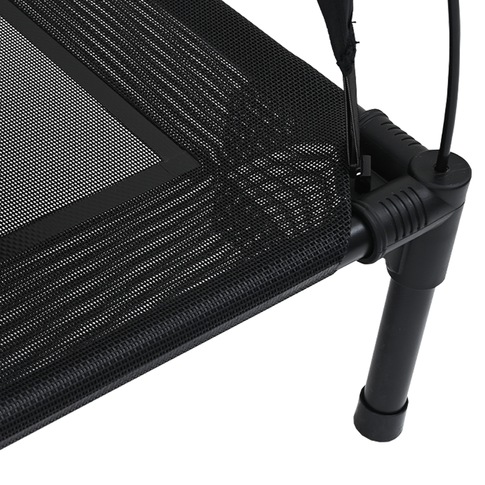 Letto Rialzato per Cani con Tettoia Rimovibile Nero XL Acciaio