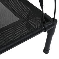 Letto Rialzato per Cani con Tettoia Rimovibile Nero XL Acciaio