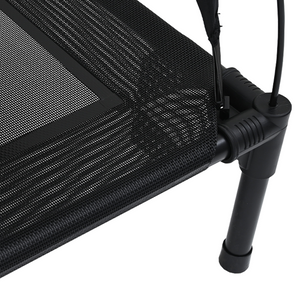 Letto Rialzato per Cani con Tettoia Rimovibile Nero XL Acciaio