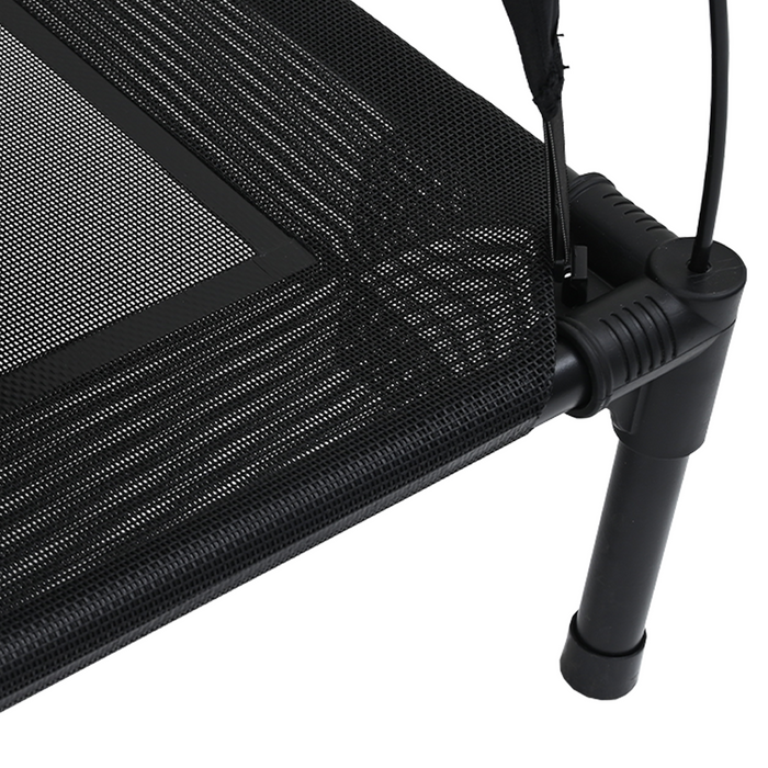 Letto Rialzato per Cani con Tettoia Rimovibile Nero XL Acciaio