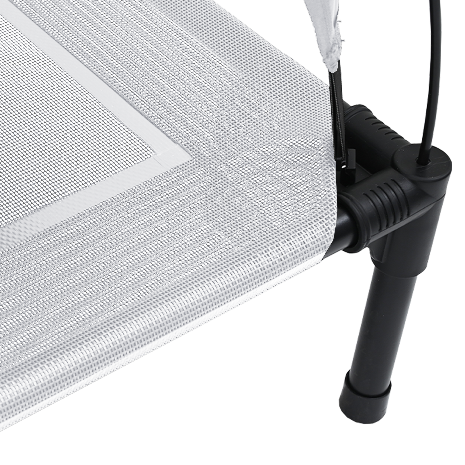 Letto Rialzato per Cani con Tetto Rimovibile Grigio Argento M Metallo