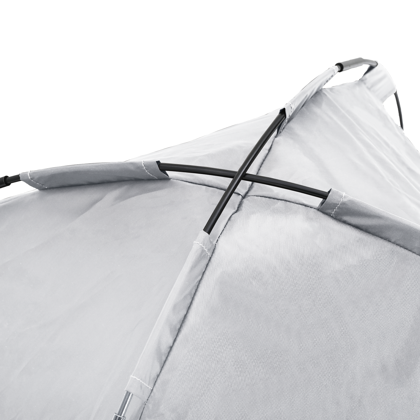 Letto Rialzato per Cani con Tetto Rimovibile Grigio Argento M Metallo