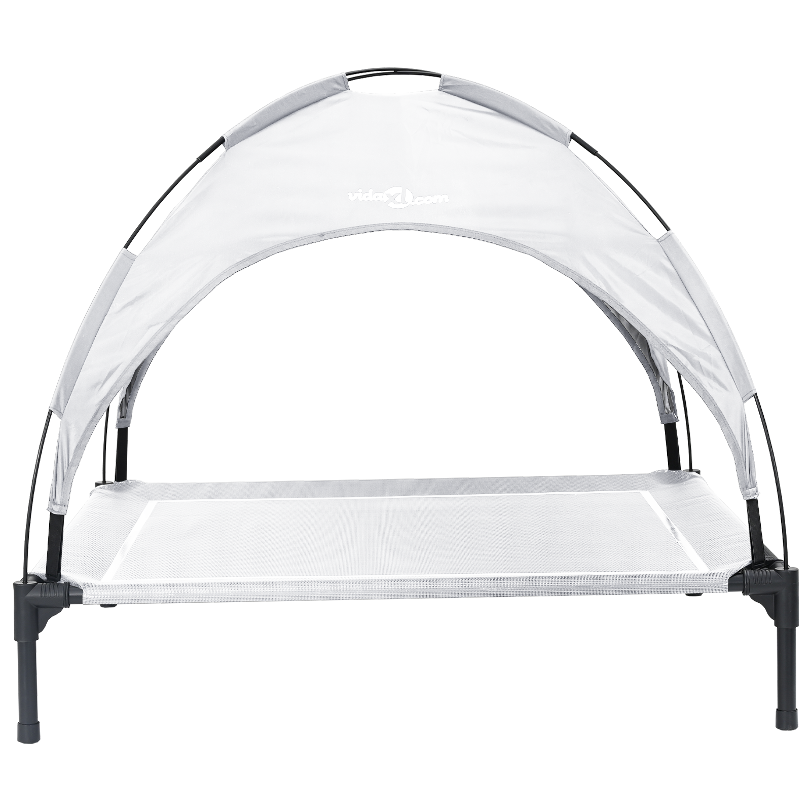 Letto rialzato per cani con tetto removibile Grigio Argento L Acciaio