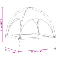 Letto rialzato per cani con tetto removibile blu navy L acciaio