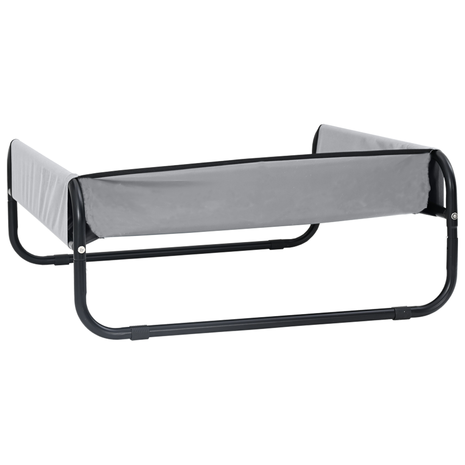 Letto per Cani Rialzato Grigio Chiaro L in Tessuto Oxford e Acciaio