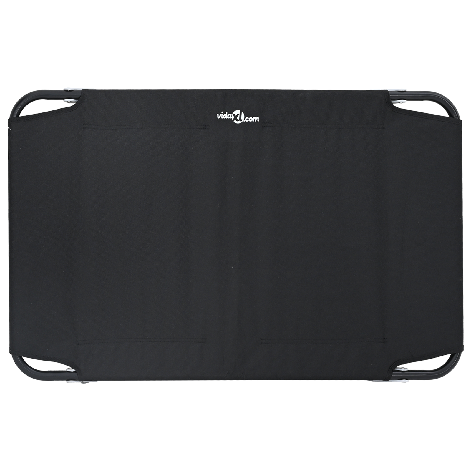 Letto Pieghevole per Cani Nero in Tessuto Oxford e Acciaio