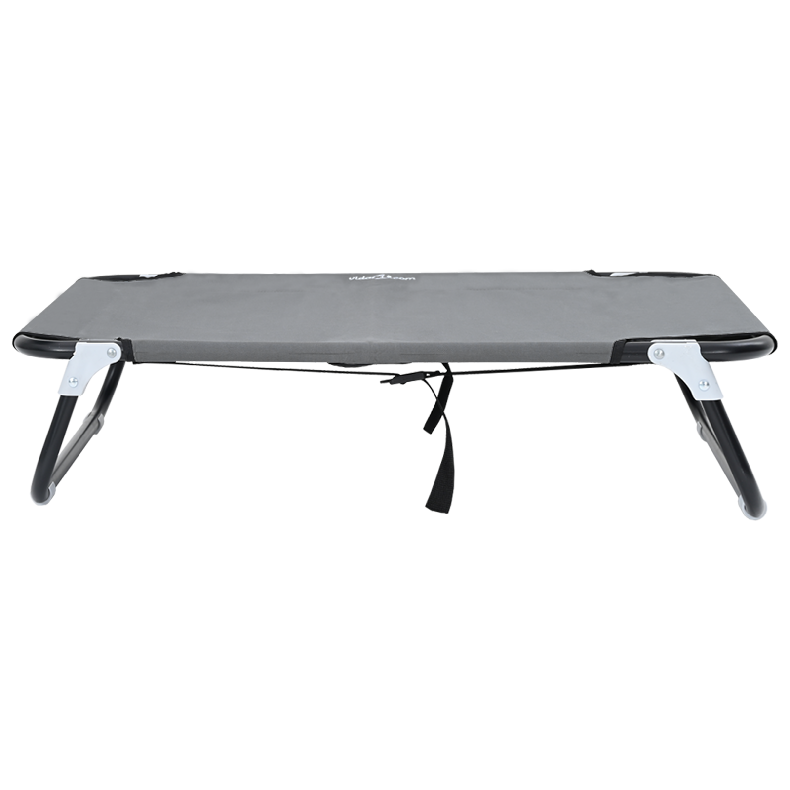 Letto Pieghevole Grigio Chiaro per Cani M in Tessuto Oxford e Acciaio