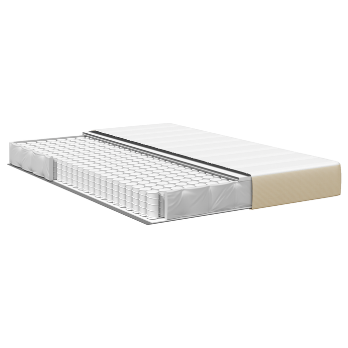 Materasso a Molle Pocket  Verde Chiaro Grigio Medio 160x200x20 cm Tessuto