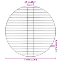 Griglia da BBQ Grigio Ø57 cm Acciaio Inossidabile