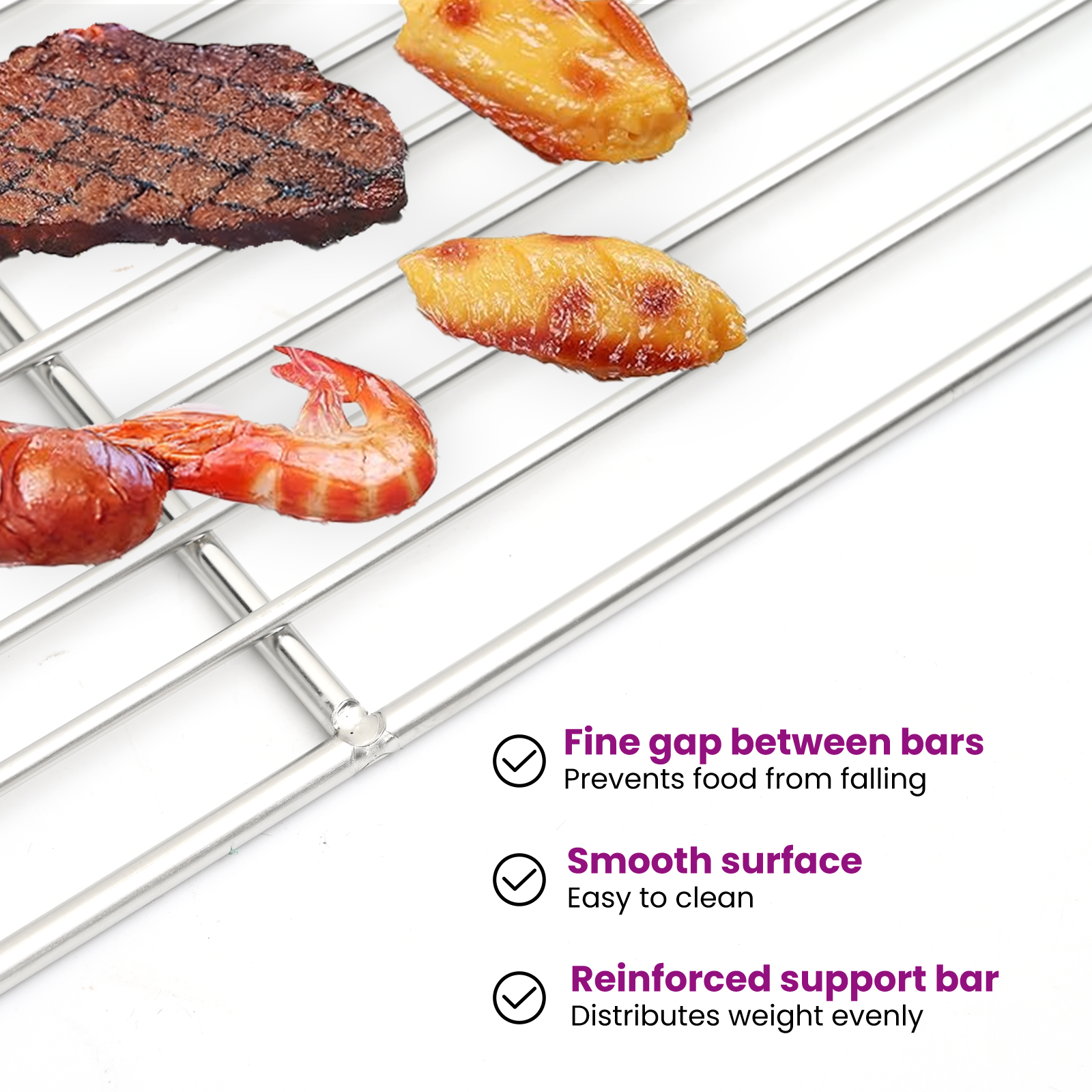 Griglia BBQ  Rettangolare 40x35 cm in Acciaio Inossidabile 304