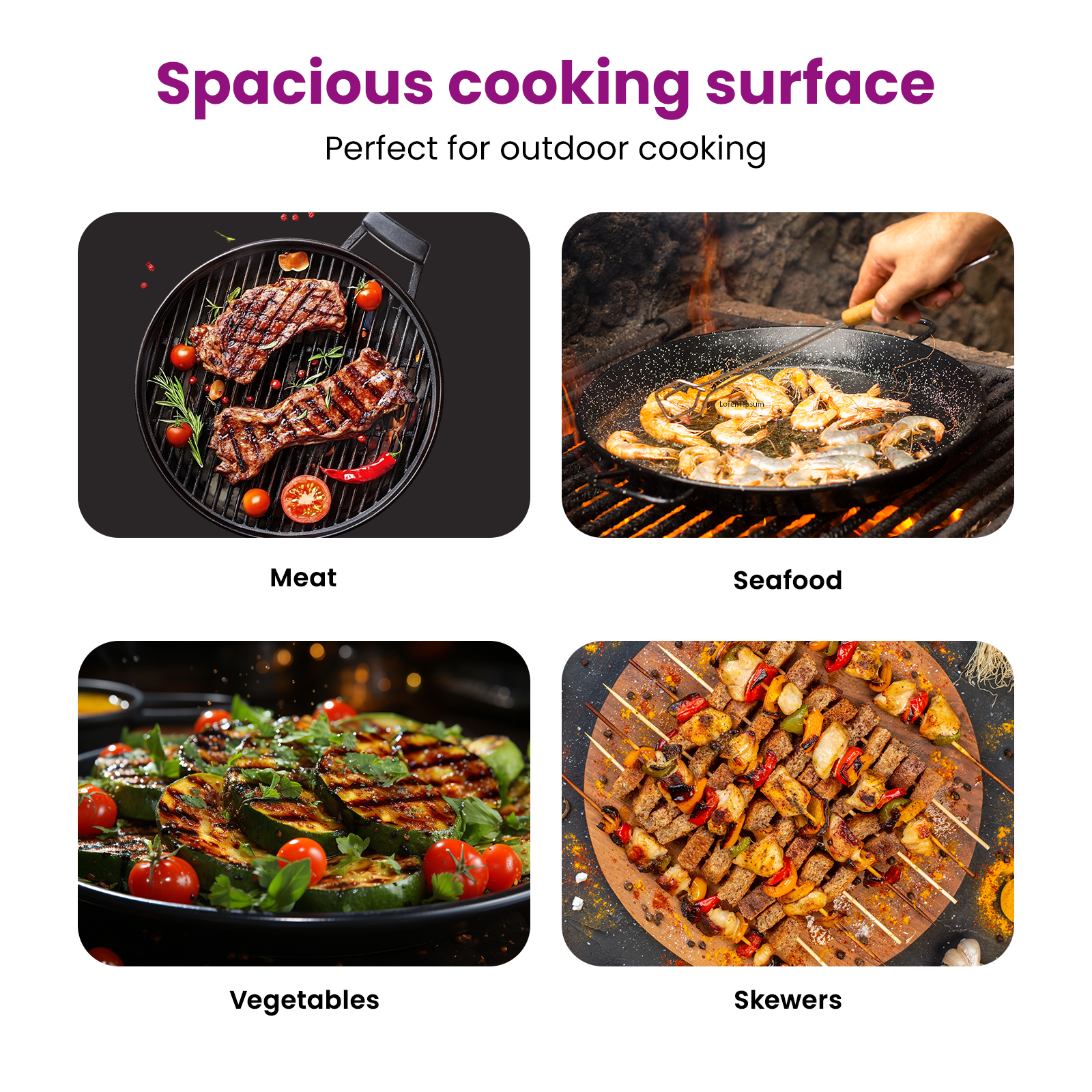 Griglia BBQ  Rettangolare 40x35 cm in Acciaio Inossidabile 304