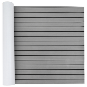 Pavimentazione barche autoadesiva grigio chiaro e nero 240x90 cm EVA Foam