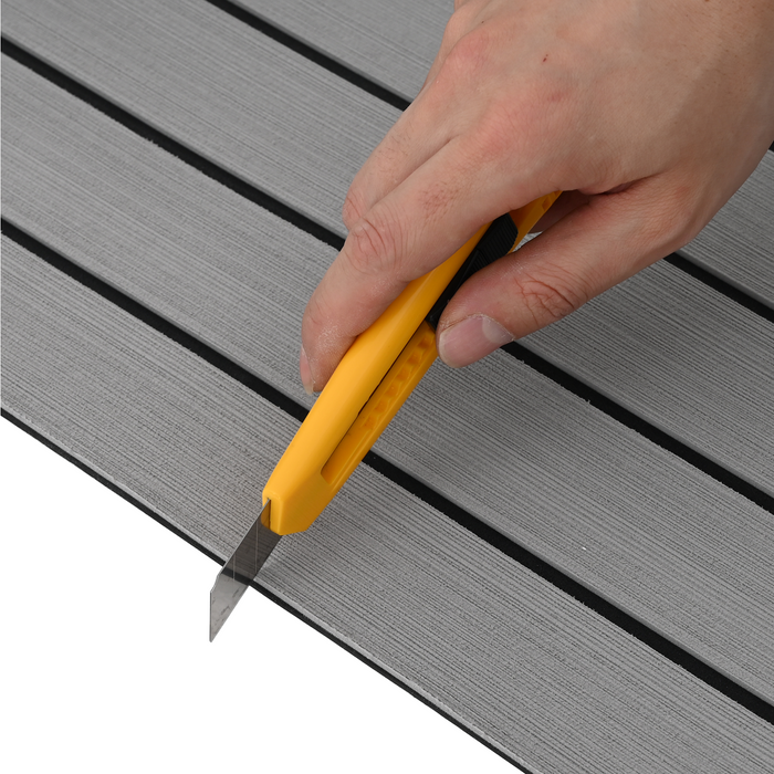 Pavimentazione per Barche Autoadesiva Grigio Chiaro e Nero 240x60 cm EVA Foam