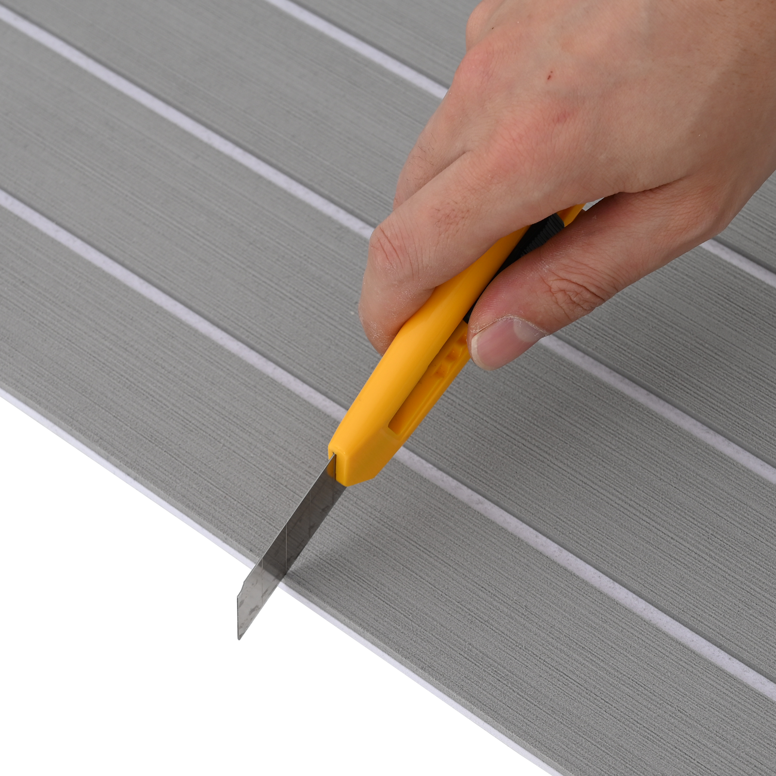 Pavimentazione per barche autoadesiva Grigio chiaro e bianco 240x60 cm in schiuma EVA