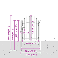 vidaXL Cancello da giardino, Cancello del Recinto con blocco Grigio