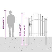 vidaXL Cancello da giardino con blocco Grigio 100 x 150 cm Acciaio