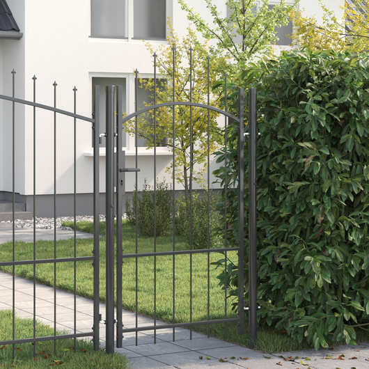 vidaXL Cancello da giardino con blocco Grigio 100 x 175 cm Acciaio