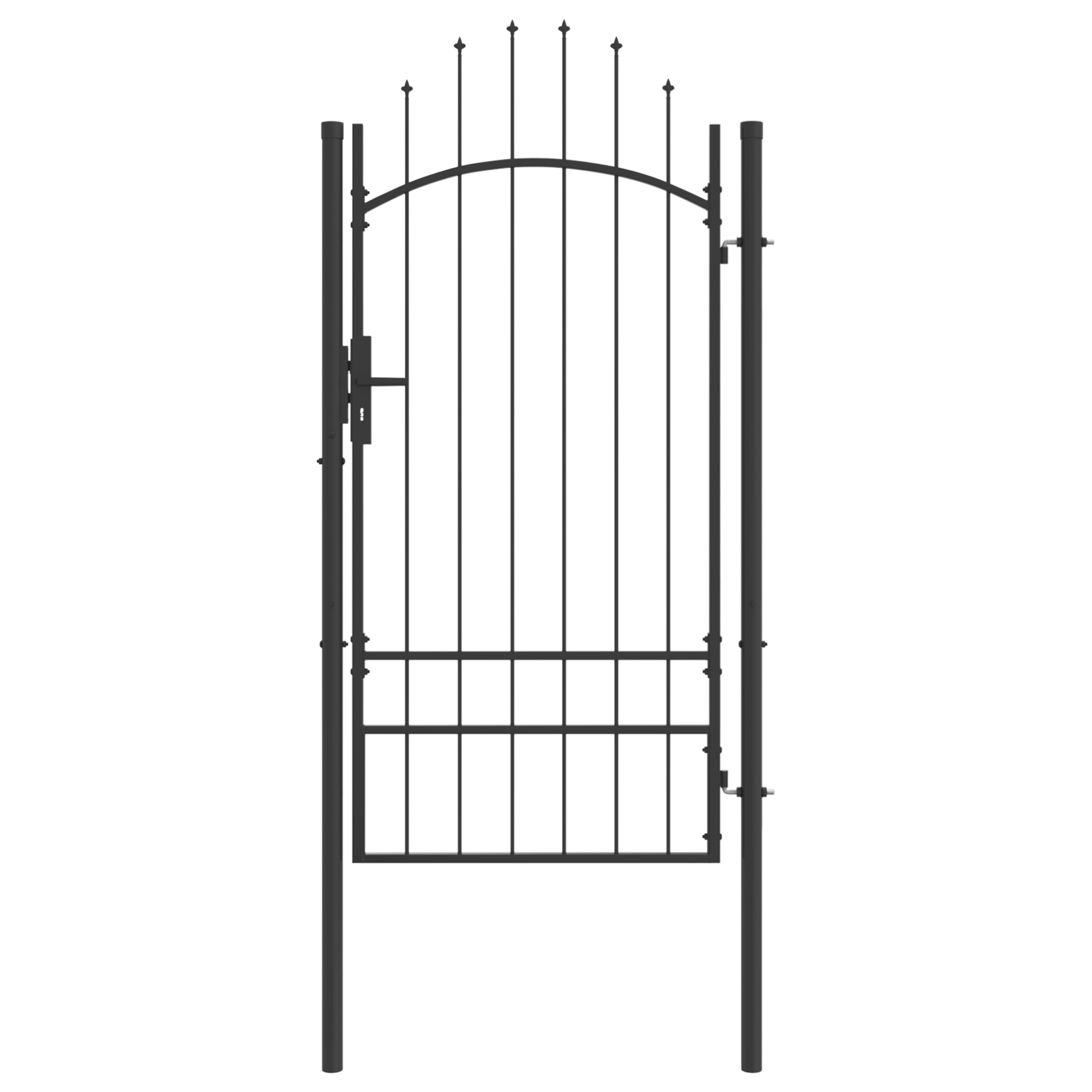 vidaXL Cancello da giardino con blocco Grigio 100 x 200 cm Acciaio