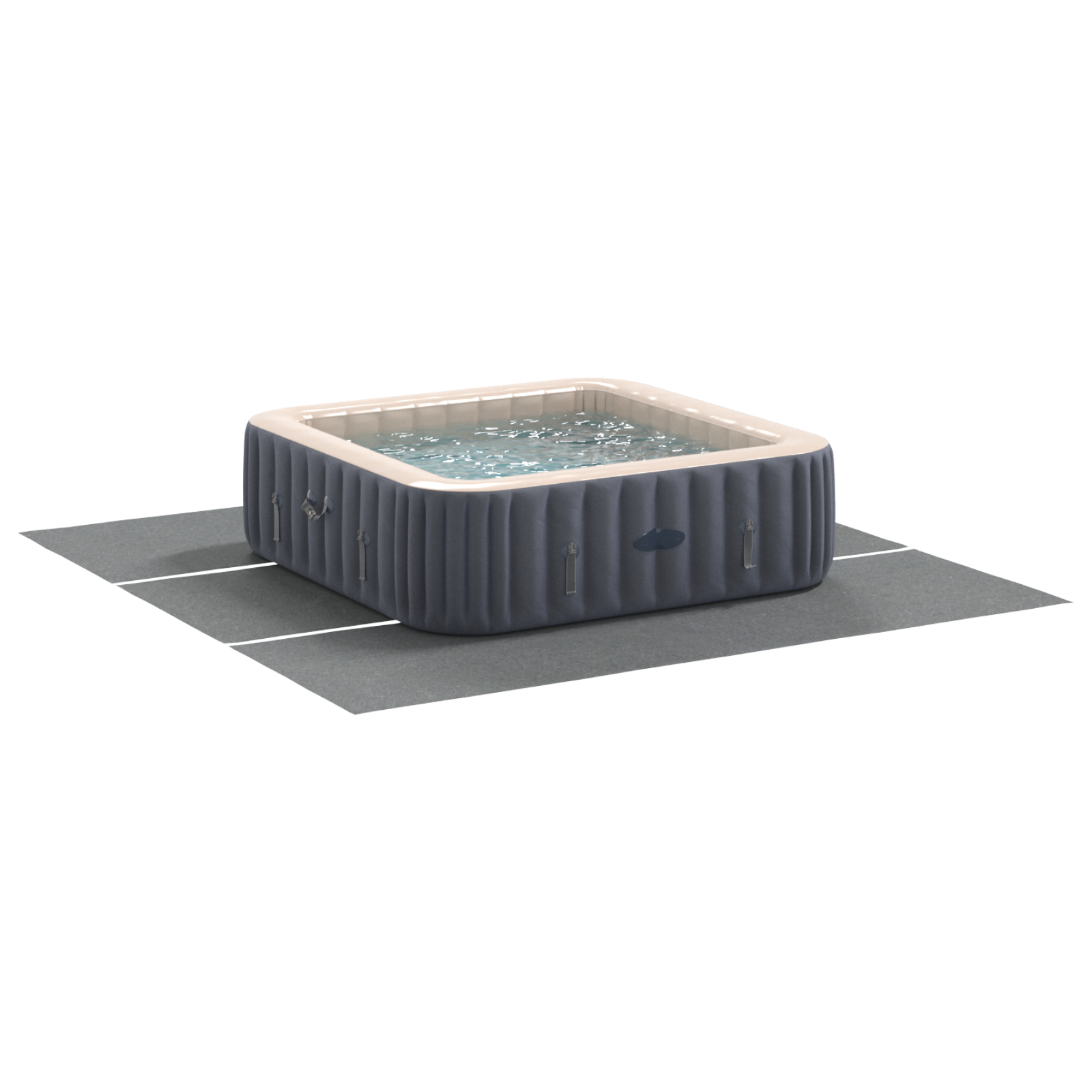 Copertura Piscina Quadrata Grigio chiaro Polietilene 396 x 396 cm