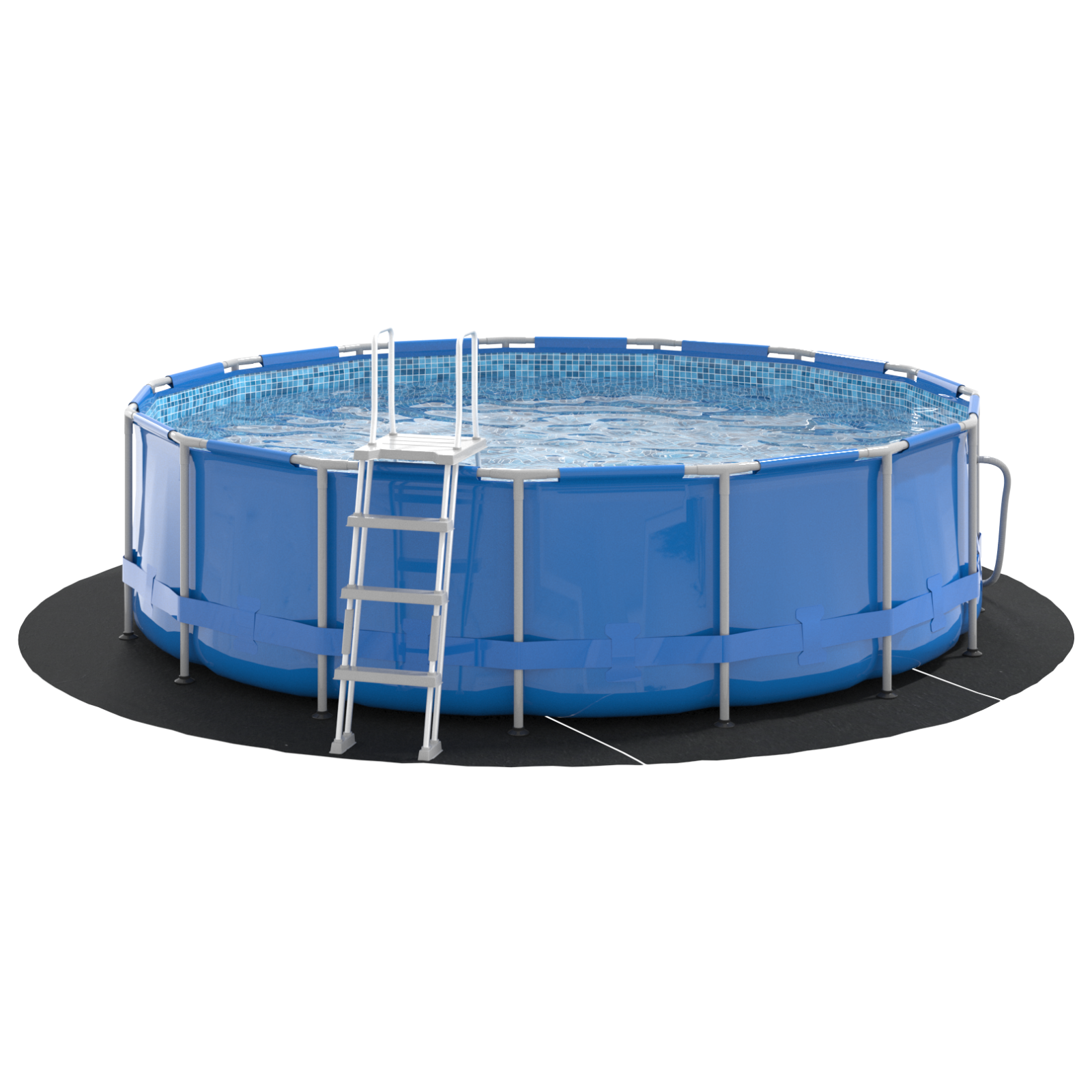 Copertura rotonda per piscina Nera Plastica Ø 366 cm Impermeabile