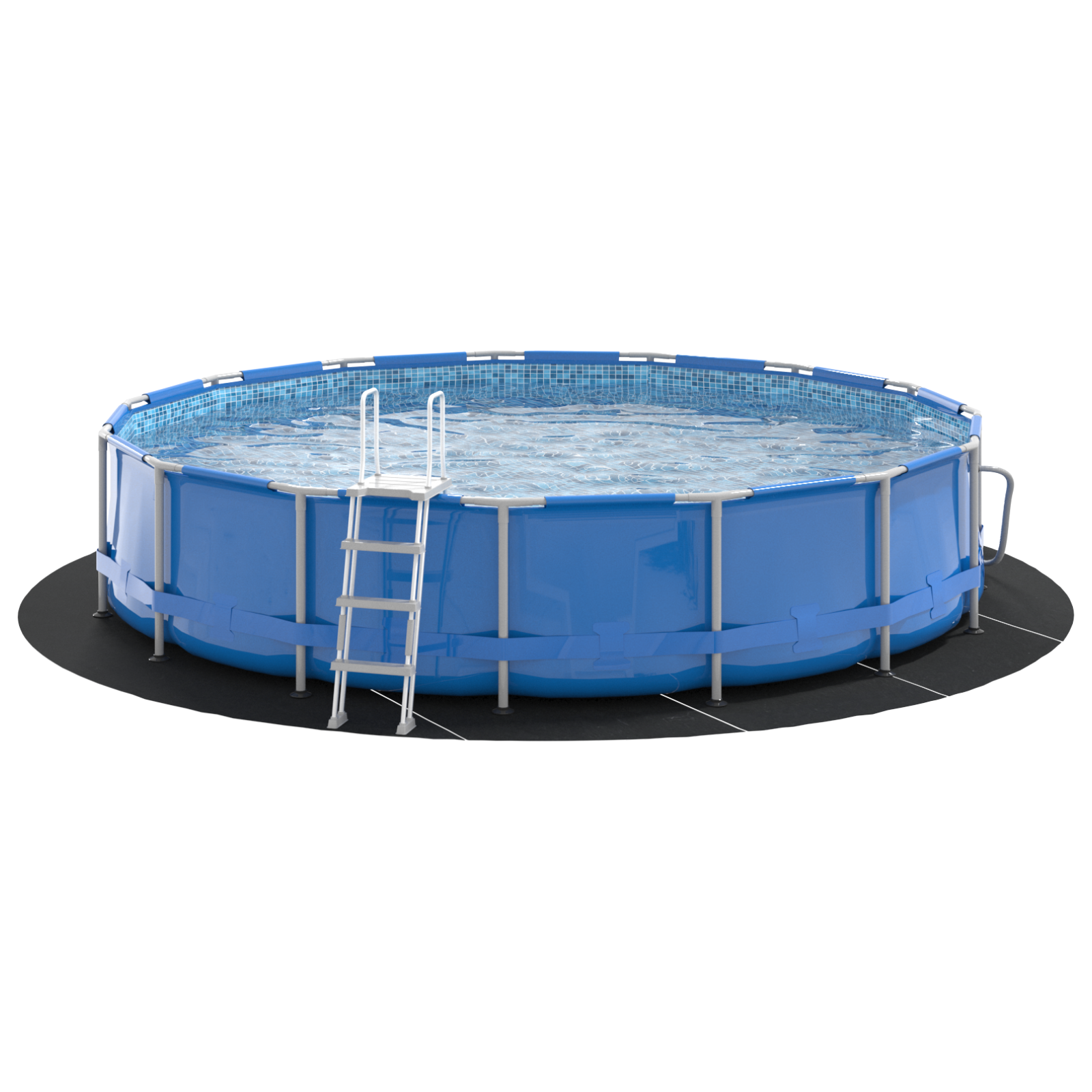 Copertura per piscina rotonda Nera Polietilene Ø 550 cm Durevole