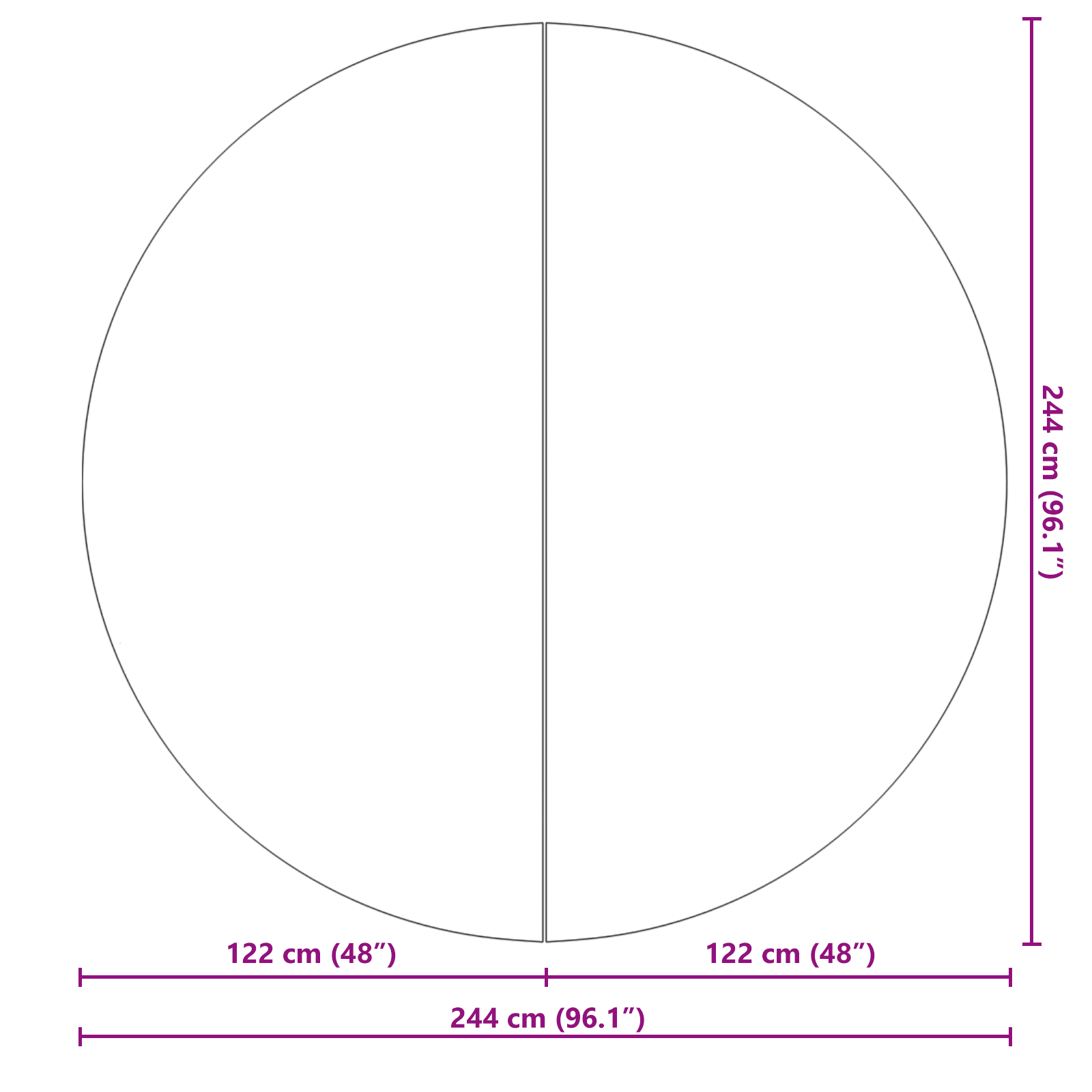Copertura rotonda piscina Nera Polietilene Ã˜ 244 cm Impermeabile