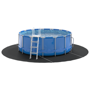Copertura per Piscina Rotonda Nera Plastica Ø 306 cm Durevole