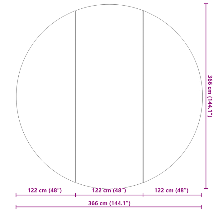 Copertura per Piscina Rotonda Nera Plastica Ø 366 cm