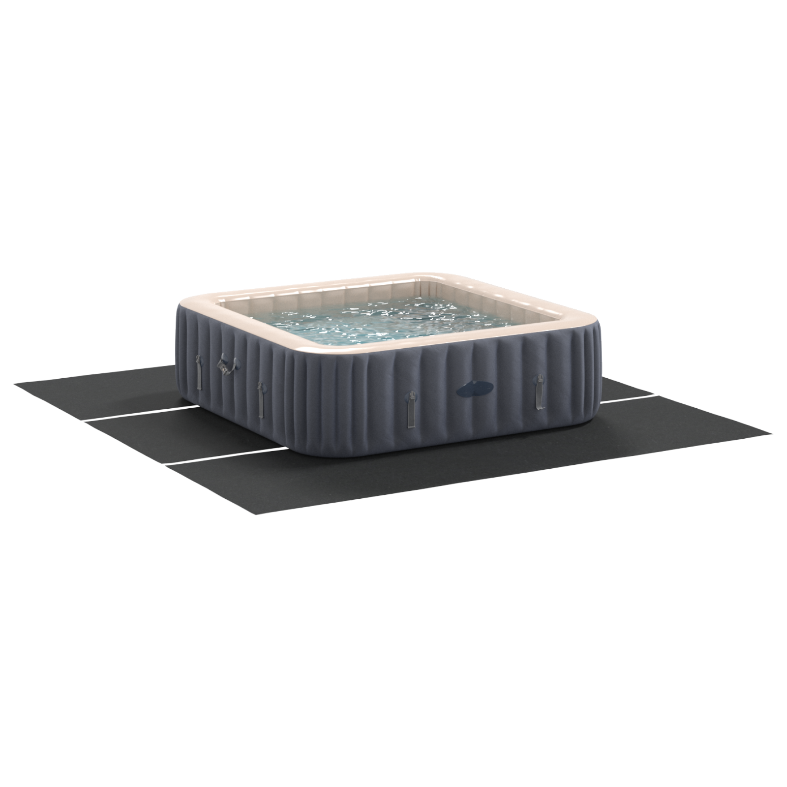 Copertura Piscina Quadrata Nera Plastica 396 x 396 cm Durevole