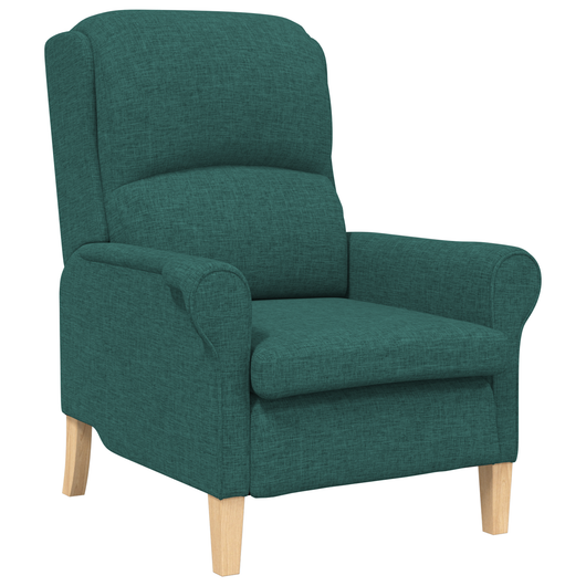 Poltrona Moderna Verde Scuro Tessuto, Legno Standard Ergonomica