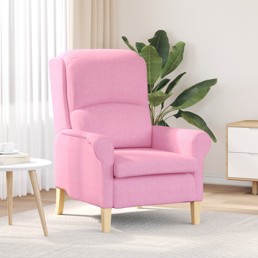 Poltrona Moderna Rosa Tessuto poliestere, Legno Media Ergonomica